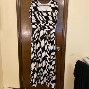 CATO MAXI Dress 18/20 NWT White/black/cream